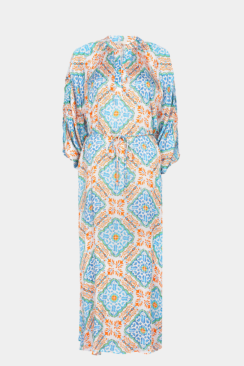BRDR Tamara Orange Tile Dress