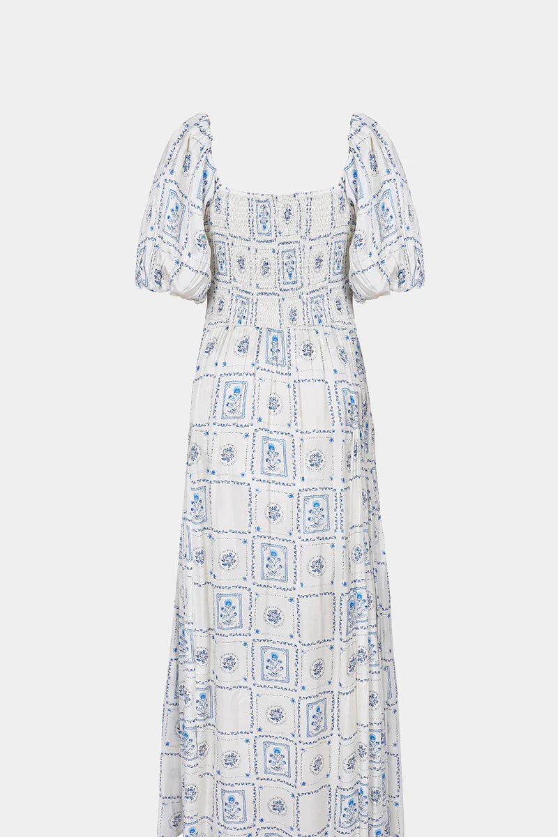 BRDR Chelsa Blue Floral Post Card Dress
