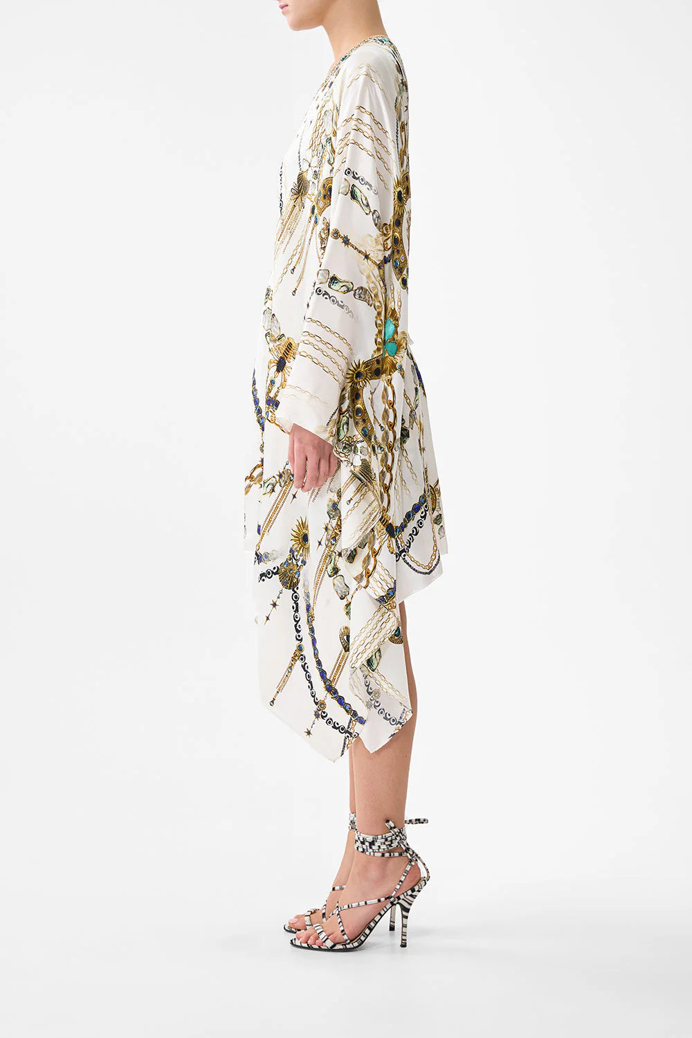 Chain Gang Short Kaftan with Waist Tab