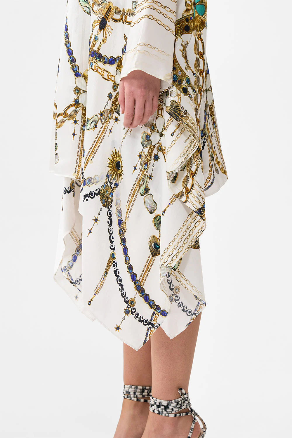 Chain Gang Short Kaftan with Waist Tab