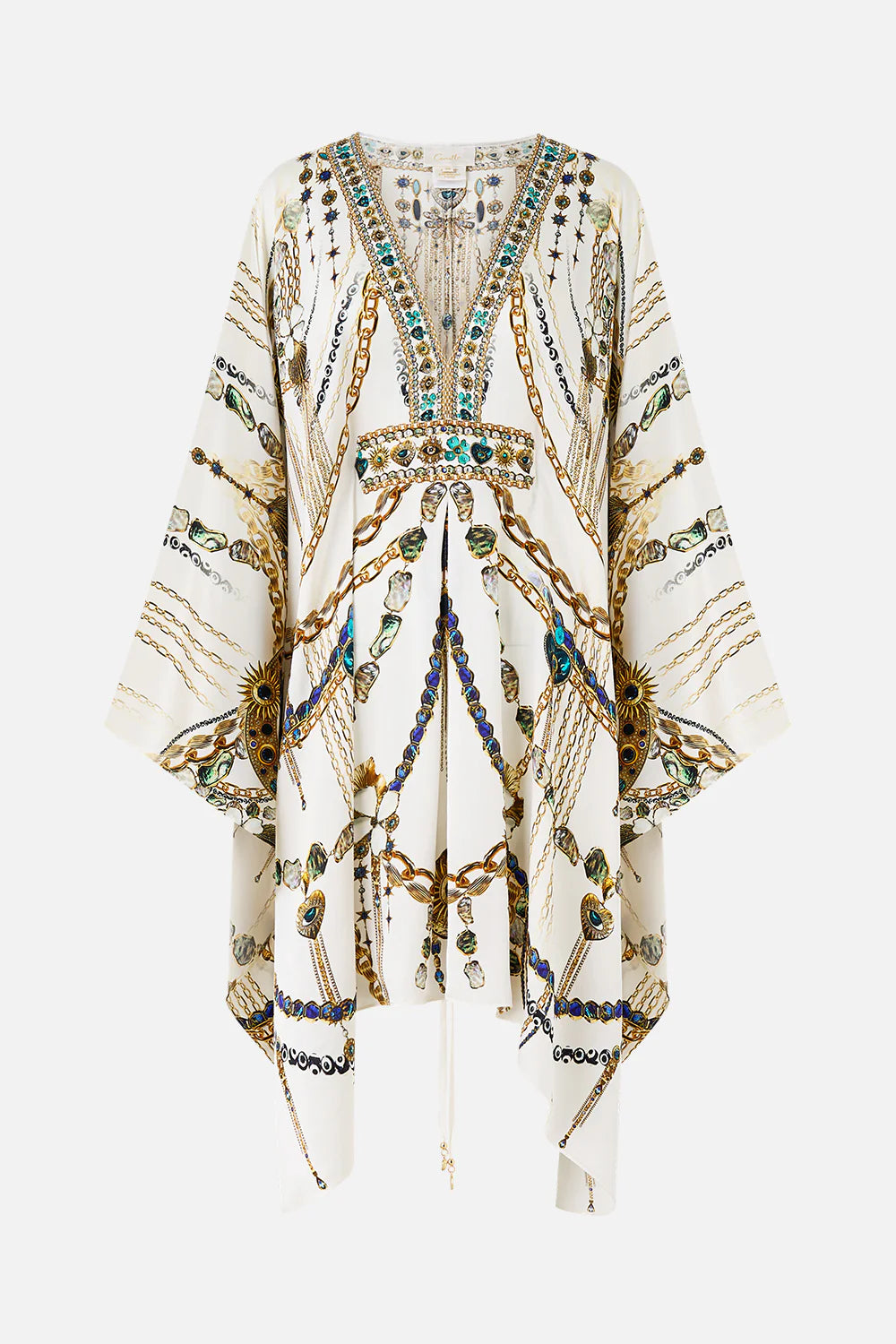 Chain Gang Short Kaftan with Waist Tab