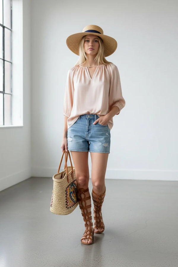 BRDR Evelyn Light Peach Blouse