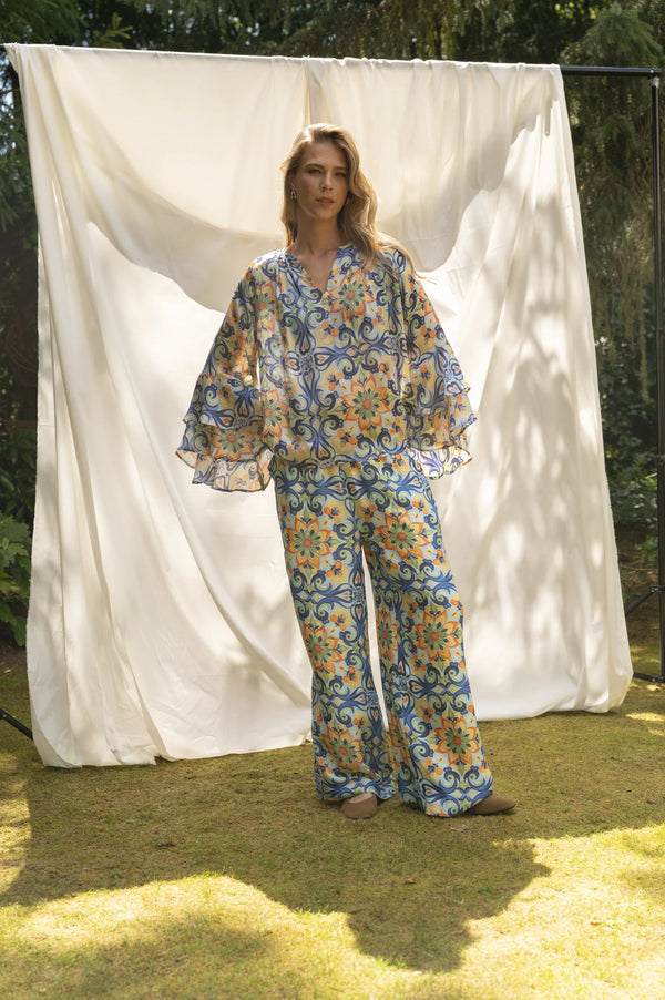 BRDR Pucci Orange Floral Tile Pants
