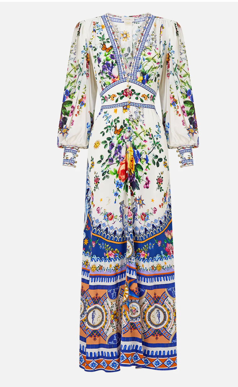 Camiila Silk Button Front Dress