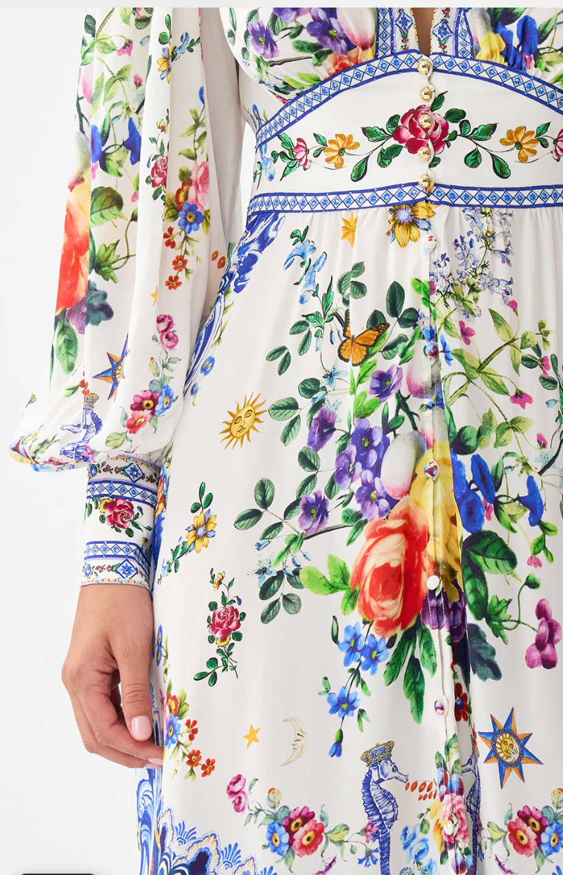 Camiila Silk Button Front Dress