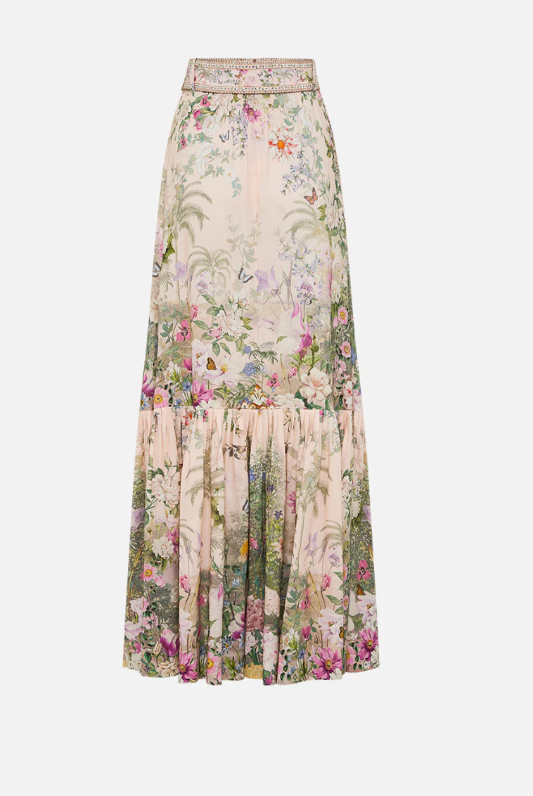 Camilla Palacio Playground Skirt with Deep Hem Frill and Belt