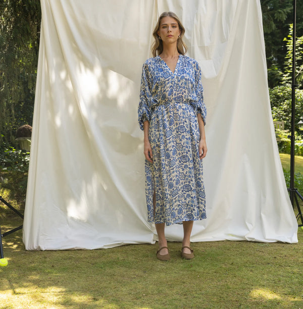 BRDR Tamara Blue Floral Printed Dress
