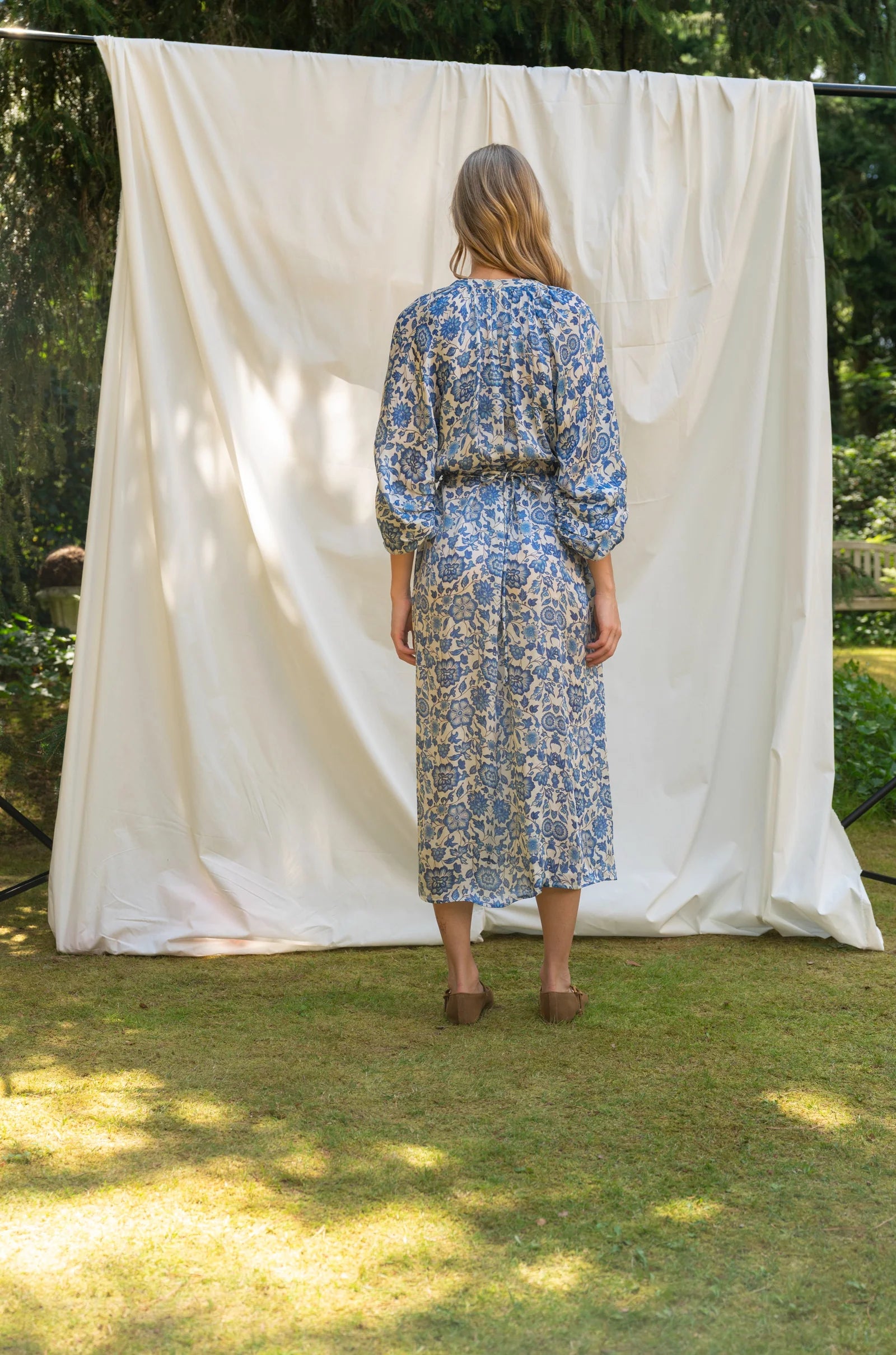 BRDR Tamara Blue Floral Printed Dress