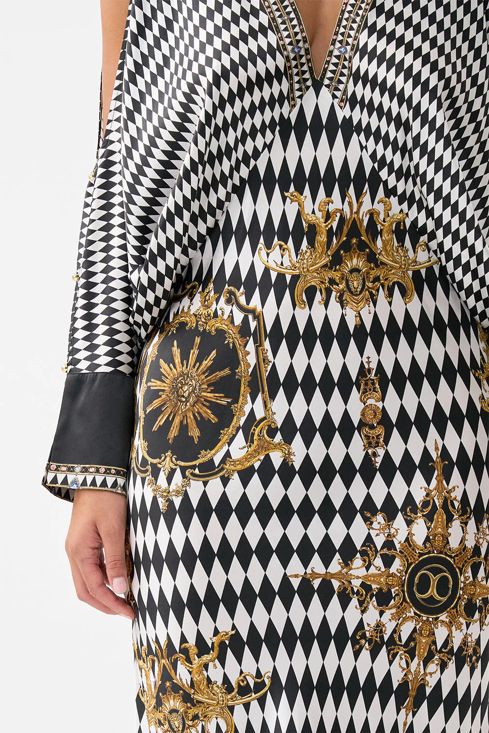 Camilla Monarchy Mania Draped Shoulder dress