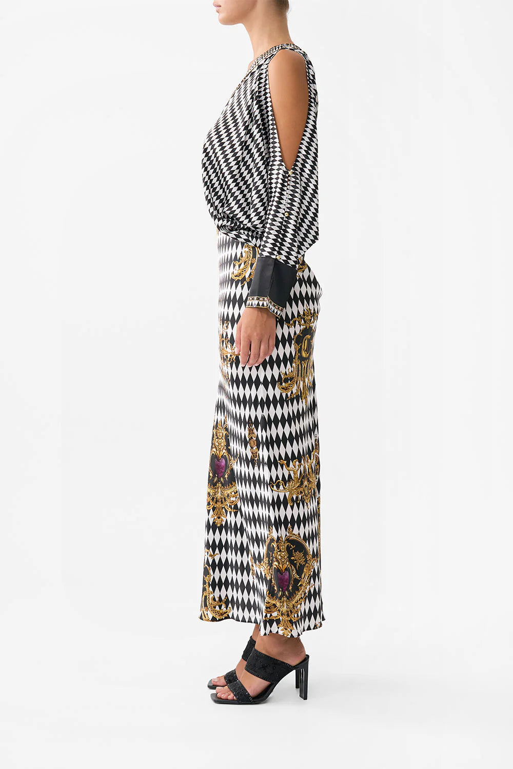 Camilla Monarchy Mania Draped Shoulder dress