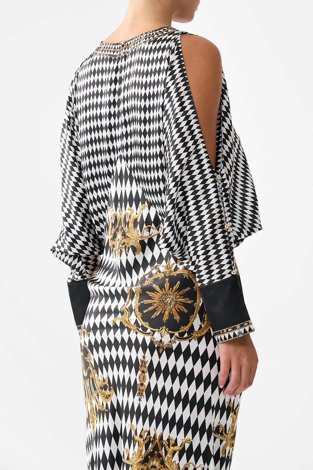 Camilla Monarchy Mania Draped Shoulder dress