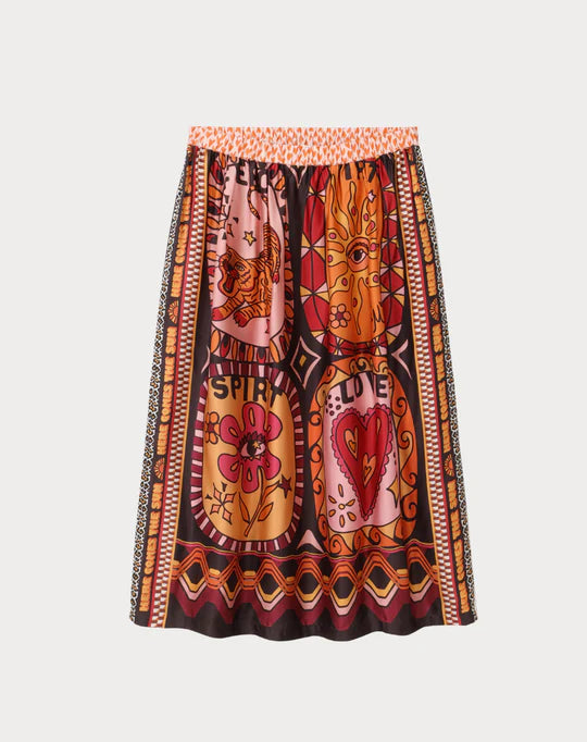 Me369 Vanessa Printed Midi Skirt